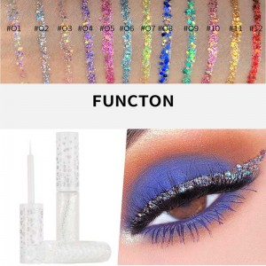 Colorato luminoso flash liquido liquido cosmetico di lunga durata eyeliner